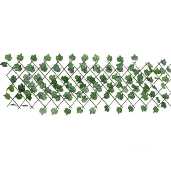 The Living Store Konstväxt druvblad spaljé expanderbar grön 190x60 cm - Staket