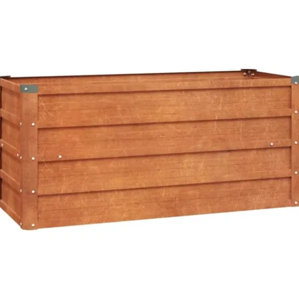 The Living Store Odlingslåda rostig 100x40x45 cm rosttrögt stål - Krukor & odlingslådor