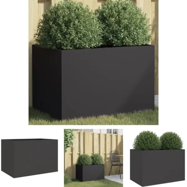 Hot The Living Store Odlingslåda svart 62x40x39 cm kallvalsat stål - Krukor & odlingslådor Krukor & Växtbehållare