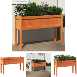 Online The Living Store Odlingslådor med ben vaxbrun 110x31x70 cm massiv furu - Krukor & odlingslådor Krukor & Växtbehållare