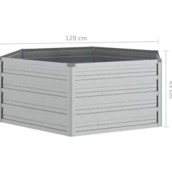 Clearance The Living Store Odlingslåda upphöjd galvaniserat stål 129x45 cm silver - Krukor & odlingslådor Krukor & Växtbehållare