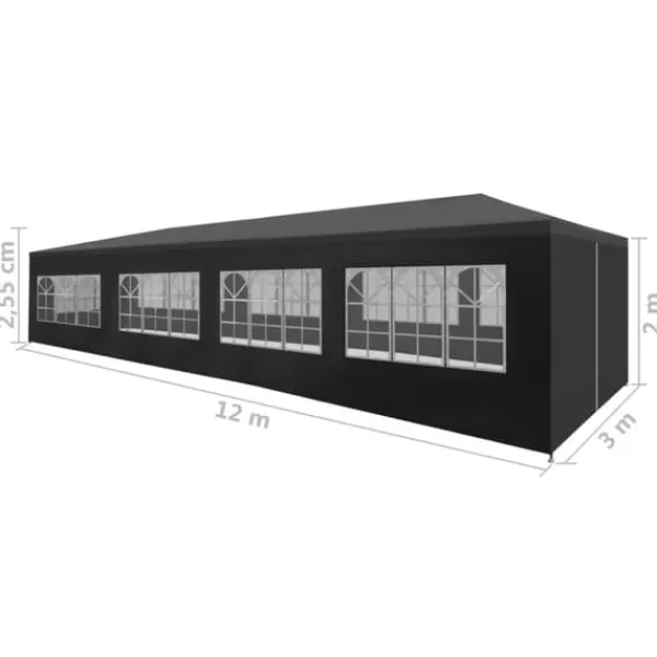 Online The Living Store Partytält antracit 3x12 m - Partytält & paviljoner Tält & Lusthus
