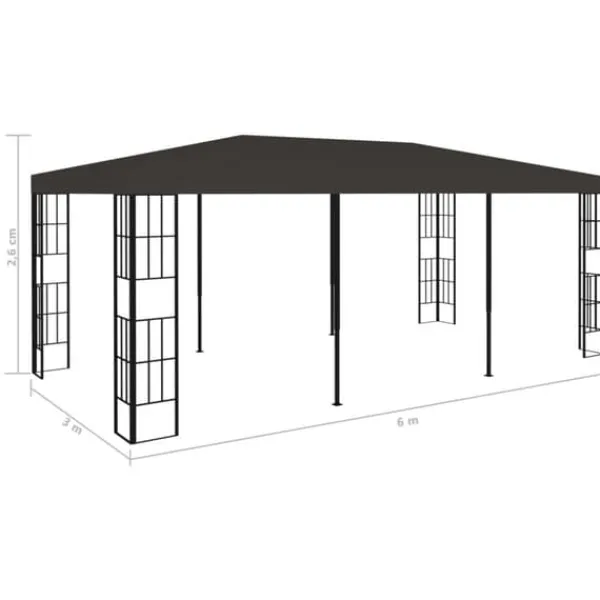 The Living Store Paviljong 3x6 m antracit - Partytält & paviljoner Tält & Lusthus