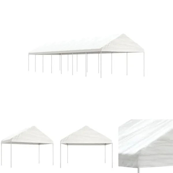 Hot The Living Store Paviljong med tak vit 15,61x4,08x3,22 m polyeten - Partytält & paviljoner Tält & Lusthus