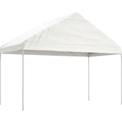 Hot The Living Store Paviljong med tak vit 15,61x4,08x3,22 m polyeten - Partytält & paviljoner Tält & Lusthus
