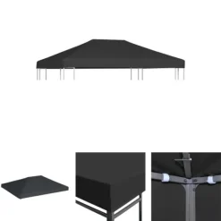 The Living Store Paviljongtak 310 g/m² 4x3 m grå - Tak till partytält & lusthus Tält & Lusthus