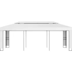 The Living Store Paviljong med dubbeltak 3x6 m vit - Partytält & paviljoner