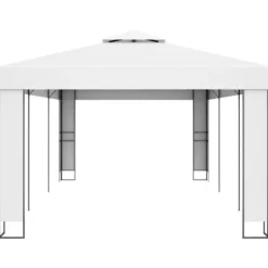The Living Store Paviljong med dubbeltak 3x6 m vit - Partytält & paviljoner
