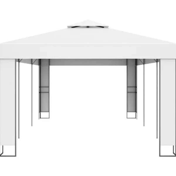 The Living Store Paviljong med dubbeltak 3x6 m vit - Partytält & paviljoner