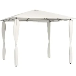 Best The Living Store Paviljong med stolpar 3x3x2,6 m gräddvit 160 g/m² - Partytält & paviljoner Tält & Lusthus