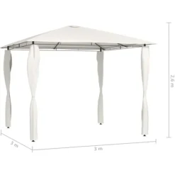 Best The Living Store Paviljong med stolpar 3x3x2,6 m gräddvit 160 g/m² - Partytält & paviljoner Tält & Lusthus