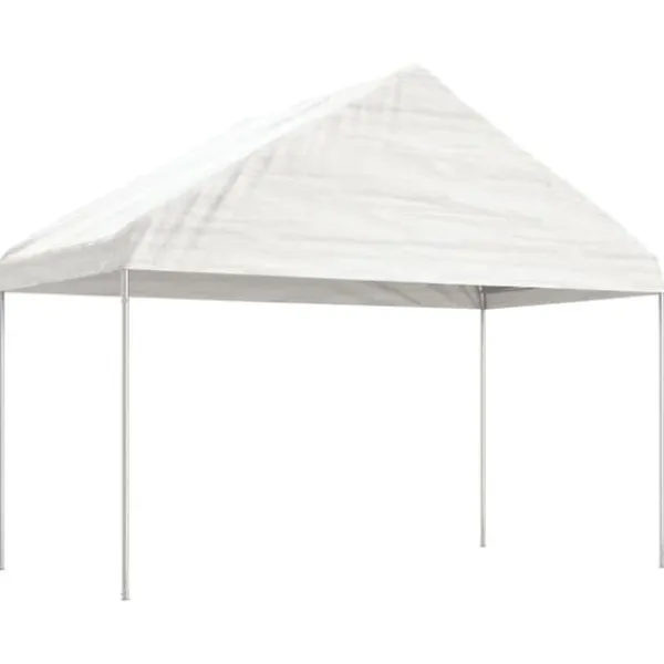 The Living Store Paviljong med tak vit 6,69x4,08x3,22 m polyeten - Partytält & paviljoner