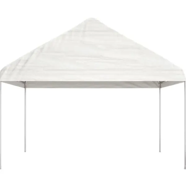 The Living Store Paviljong med tak vit 6,69x4,08x3,22 m polyeten - Partytält & paviljoner