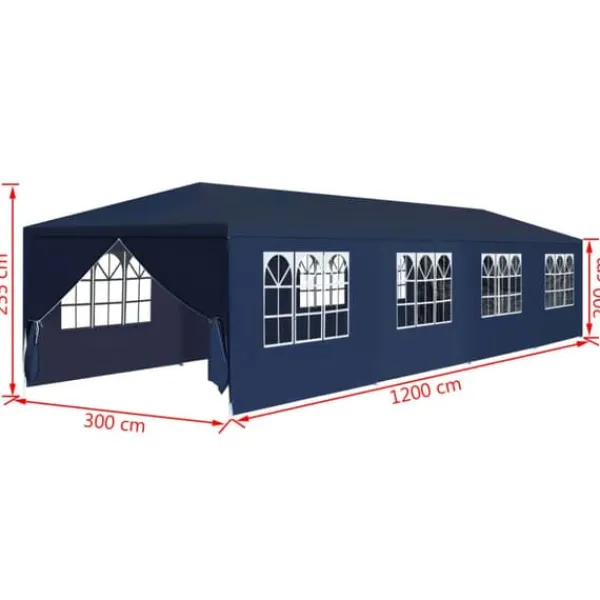 The Living Store Paviljong 3x12 m blå - Partytält & paviljoner