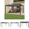 The Living Store Paviljong med lamelltak 3x4 m antracit tyg och aluminium - Partytält & paviljoner