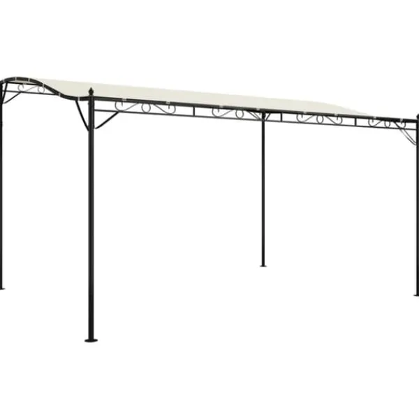 Discount The Living Store Paviljong gräddvit 4x3 m 180 g/m² tyg och stål - Partytält & paviljoner Valvbågar, Spaljéer, Bersåer & Pergolor