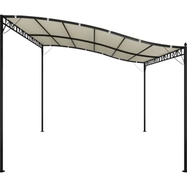 Discount The Living Store Paviljong gräddvit 4x3 m 180 g/m² tyg och stål - Partytält & paviljoner Valvbågar, Spaljéer, Bersåer & Pergolor