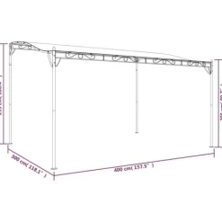 Discount The Living Store Paviljong gräddvit 4x3 m 180 g/m² tyg och stål - Partytält & paviljoner Valvbågar, Spaljéer, Bersåer & Pergolor