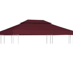 The Living Store Paviljongtak med ventilering 310 g/m² 4x3 m vinröd - Tak till partytält & lusthus