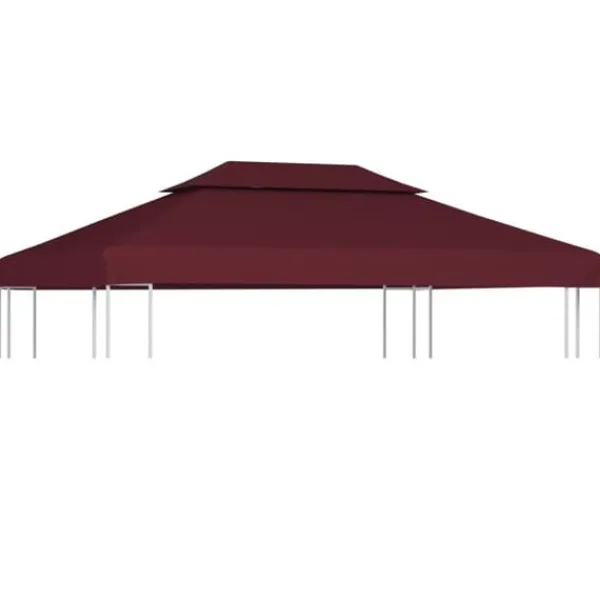 The Living Store Paviljongtak med ventilering 310 g/m² 4x3 m vinröd - Tak till partytält & lusthus