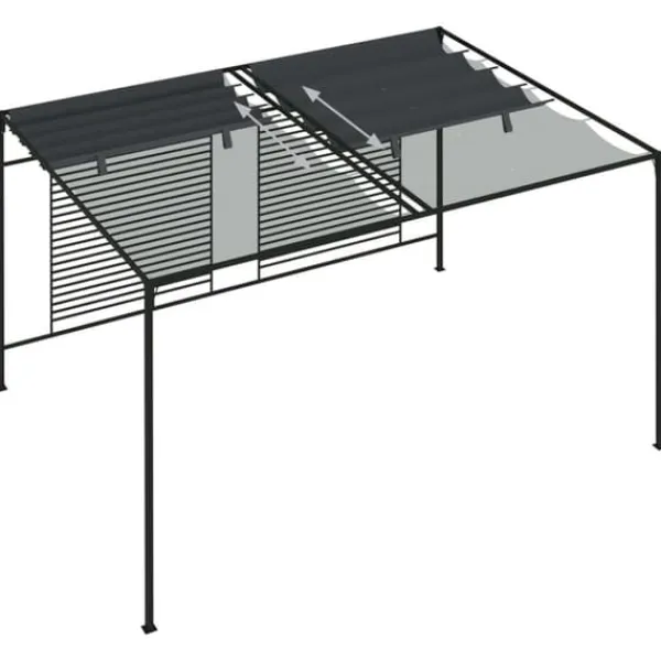 The Living Store Paviljong med infällbart tak 4x3x2,3 m gräddvit 180 g/m² - Partytält & paviljoner