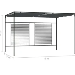 The Living Store Paviljong med infällbart tak 4x3x2,3 m gräddvit 180 g/m² - Partytält & paviljoner