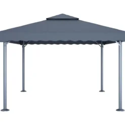 The Living Store Paviljong med ljusslinga LED 400x300 cm antracit aluminium - Partytält & paviljoner