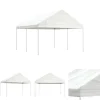 Outlet The Living Store Paviljong med tak vit 4,46x4,08x3,22 m polyeten - Partytält & paviljoner Tält & Lusthus