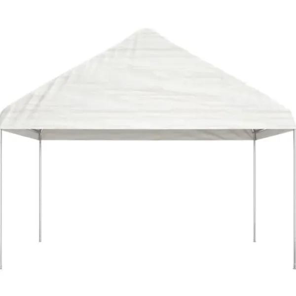 Outlet The Living Store Paviljong med tak vit 4,46x4,08x3,22 m polyeten - Partytält & paviljoner Tält & Lusthus