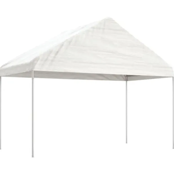 The Living Store Paviljong med tak vit 8,92x4,08x3,22 m polyeten - Partytält & paviljoner