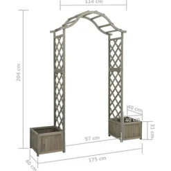 The Living Store Pergola med odlingslåda grå massivt granträ - Bersåer, spaljéer & pergolor