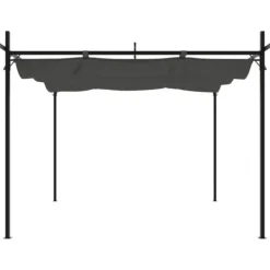 Clearance The Living Store Pergola med infällbart tak antracit 295x292x230 cm - Partytält & paviljoner Valvbågar, Spaljéer, Bersåer & Pergolor