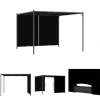 The Living Store Pergola med infällbart tak 3x3 m antracit - Bersåer, spaljéer & pergolor