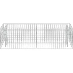 The Living Store Planteringsgabion upphöjd galvaniserat stål 180x50x50 cm - Krukor & odlingslådor