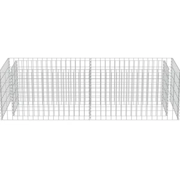 The Living Store Planteringsgabion upphöjd galvaniserat stål 180x50x50 cm - Krukor & odlingslådor