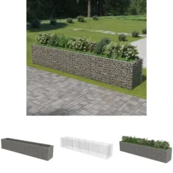 Discount The Living Store Planteringsgabion upphöjd galvaniserat stål 540x90x100 cm - Krukor & odlingslådor Krukor & Växtbehållare
