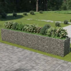 Discount The Living Store Planteringsgabion upphöjd galvaniserat stål 540x90x100 cm - Krukor & odlingslådor Krukor & Växtbehållare