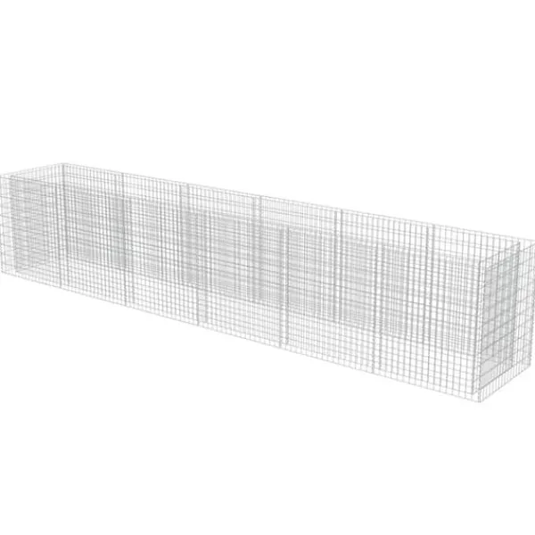 Discount The Living Store Planteringsgabion upphöjd galvaniserat stål 540x90x100 cm - Krukor & odlingslådor Krukor & Växtbehållare