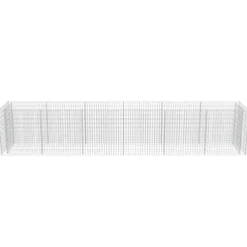Discount The Living Store Planteringsgabion upphöjd galvaniserat stål 540x90x100 cm - Krukor & odlingslådor Krukor & Växtbehållare