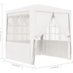New The Living Store Professionellt partytält med väggar 2x2 m vit 90 g/m² - Partytält & paviljoner Tält & Lusthus