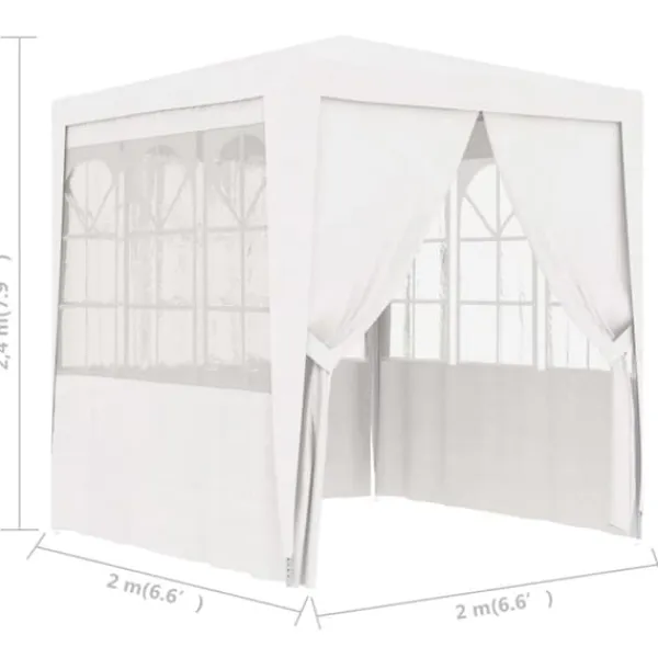 New The Living Store Professionellt partytält med väggar 2x2 m vit 90 g/m² - Partytält & paviljoner Tält & Lusthus