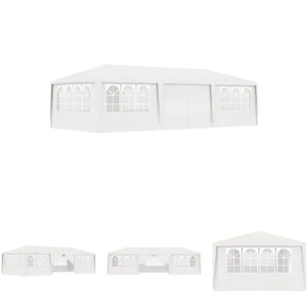 New The Living Store Professionellt partytält med väggar 4x9 m vit 90 g/m² - Partytält & paviljoner Tält & Lusthus
