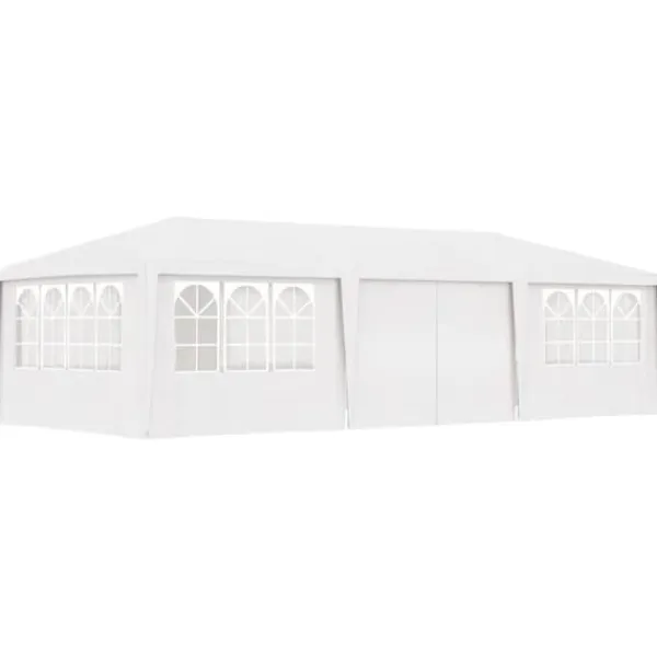 New The Living Store Professionellt partytält med väggar 4x9 m vit 90 g/m² - Partytält & paviljoner Tält & Lusthus