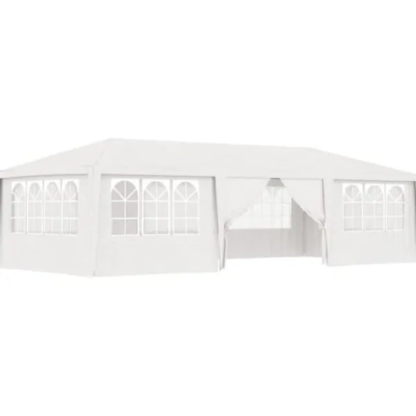 New The Living Store Professionellt partytält med väggar 4x9 m vit 90 g/m² - Partytält & paviljoner Tält & Lusthus