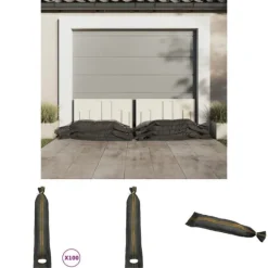 The Living Store Sandsäckar 100 st mörkgrön 103x25 cm HDPE - Industrilager