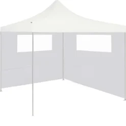 The Living Store Sidovägg med fönster till partytält 6x2 m vit - Tillbehör till partytält & lusthus