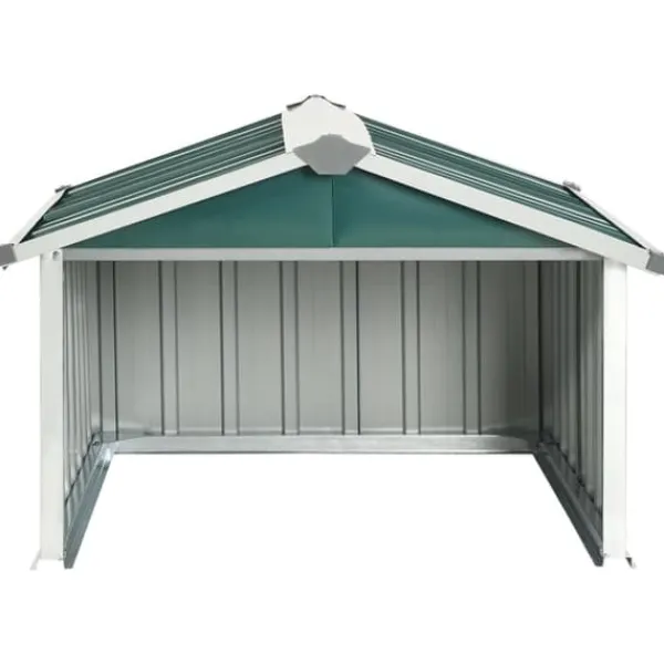 The Living Store Skjul för robotgräsklippare 92x97x63 cm galvaniserat stål grön - Förråd & Redskapsbodar Skjul, Garage & Carports