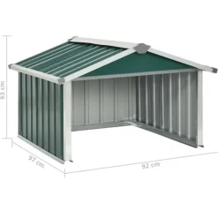 The Living Store Skjul för robotgräsklippare 92x97x63 cm galvaniserat stål grön - Förråd & Redskapsbodar Skjul, Garage & Carports