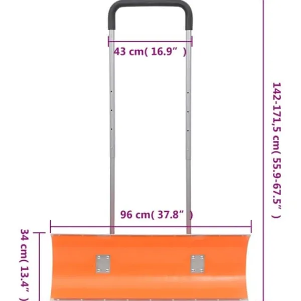 Hot The Living Store Snöskyffel med utdragbart handtag orange 96 cm stålblad - Snöskyfflar Snöborttagning