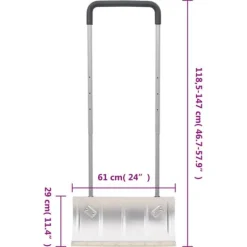 The Living Store Snöskyffel med utdragbart handtag silver 61 cm stålblad - Snöskyfflar